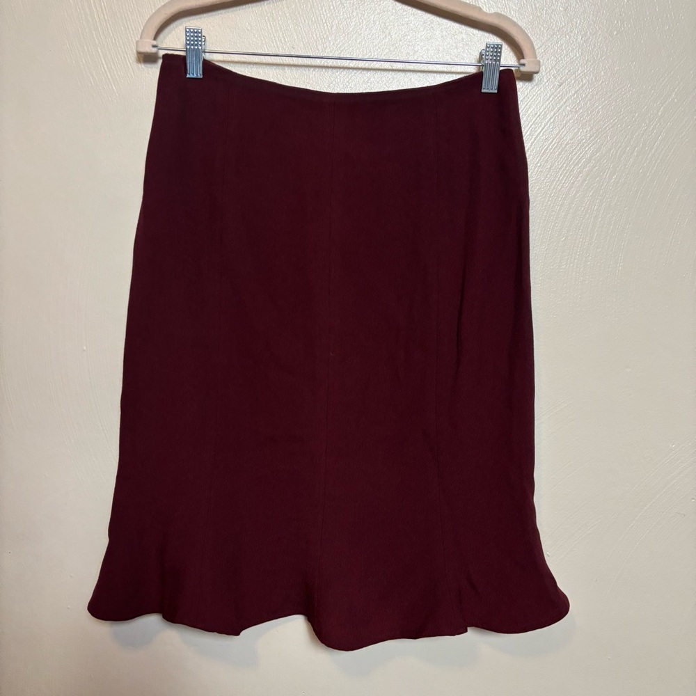 Zelda Women's Skirt Flare Ruffle Cranberry Red Back Zipper Fully Lined‎ Size 6